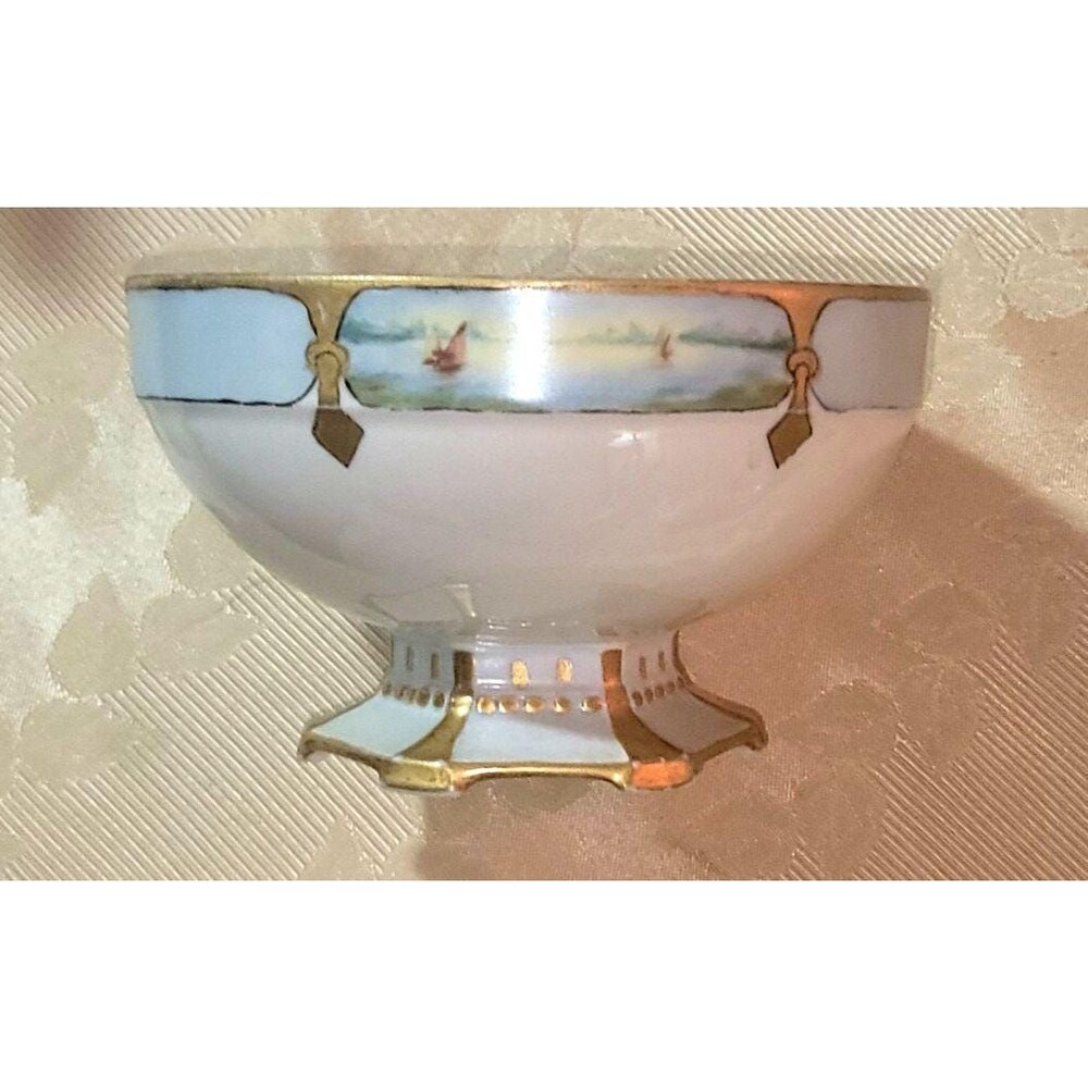 Antique Moritz Zdekauer MZ Altrohlau, Austria Fine Porcelain Pedestal Bowl artsy - Picture 9 of 16
